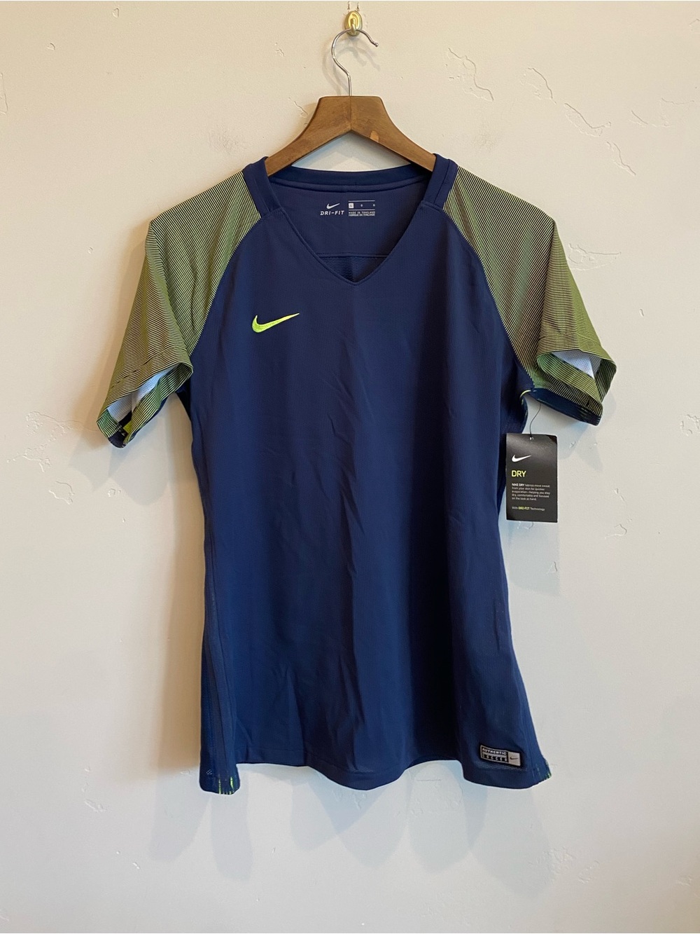 NIKE Navy & Yellow Dri-Fit Authentic Soccer Jersey